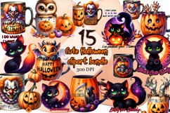 Cute halloween Clipart watercolor Product Image 1