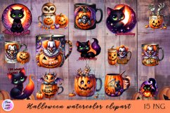 Cute halloween Clipart watercolor Product Image 2