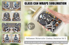Glass Can Wraps Cowboy Skeleton Product Image 1