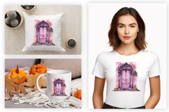 Watercolor Creaky Door Clipart Design