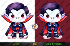 Halloween Dracula Sticker PNG, Halloween Kawaii Sublimation Product Image 2