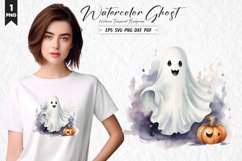 Watercolor Ghost Clipart PNG Design