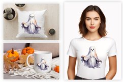 Watercolor Ghost Clipart PNG Design