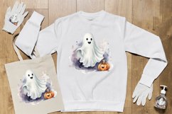  Watercolor Ghost Clipart PNG Design