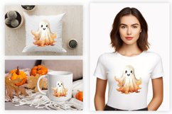 Watercolor Ghost Clipart PNG Design