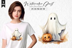 Watercolor Ghost Clipart PNG Design