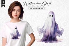 Watercolor Ghost Clipart PNG Design