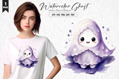 Watercolor Ghost Clipart PNG Design