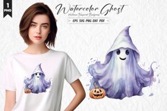 Watercolor Ghost Clipart PNG Design