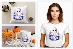 Watercolor Ghost Clipart PNG Design