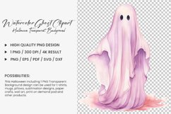 Watercolor Ghost Sublimation Clipart Design
