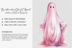 Watercolor Ghost Sublimation Clipart Design