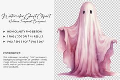 Watercolor Ghost Sublimation Clipart Design