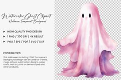 Watercolor Ghost Sublimation Clipart Design