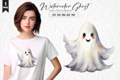 Watercolor Ghost Sublimation Clipart PNG Design
