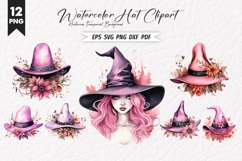 Halloween Watercolor Hat PNG Sublimation Clipart Bundle Product Image 1