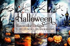 Halloween Background, 10x14 Watercolor Halloween Backgrounds Product Image 1