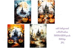 Halloween Background, 10x14 Watercolor Halloween Backgrounds Product Image 2