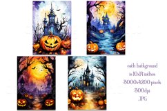 Halloween Background, 10x14 Watercolor Halloween Backgrounds Product Image 2