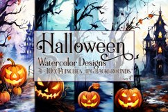 Halloween Background, 10x14 Watercolor Halloween Backgrounds Product Image 1