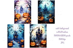 Halloween Background, 10x14 Watercolor Halloween Backgrounds Product Image 2