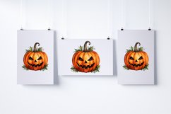 Watercolor Jack o Lantern Clipart Design