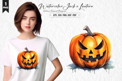Watercolor Jack o Lantern Clipart Design