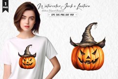Watercolor Jack o Lantern Clipart Design
