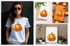 Watercolor Jack o Lantern Clipart Design