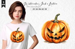 Watercolor Jack o Lantern Clipart Design