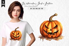 Watercolor Jack o Lantern Clipart Design