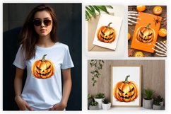 Watercolor Jack o Lantern Clipart Design
