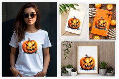 Watercolor Jack o Lantern Clipart Design