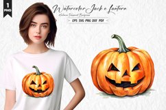Watercolor Jack o Lantern Clipart Design