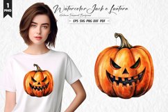 Watercolor Jack o Lantern Clipart Design
