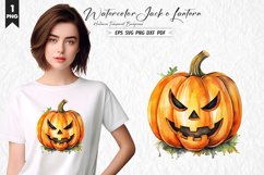 Halloween Watercolor Jack o Lantern Clipart Design