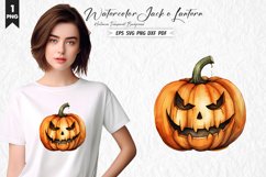 Watercolor Jack o Lantern Clipart Design