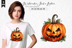 Watercolor Jack o Lantern Clipart Design