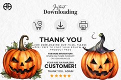 Watercolor Jack o Lantern Clipart Design