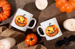 Watercolor Jack o Lantern Clipart Design