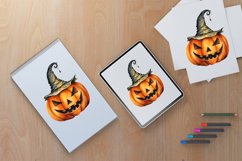 Watercolor Jack o Lantern Clipart Design