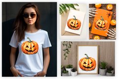 Watercolor Jack o Lantern Clipart Design