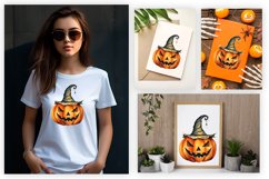 Watercolor Jack o Lantern Clipart Design