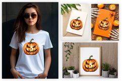 Watercolor Jack o Lantern Clipart Design