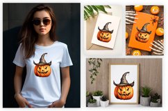 Watercolor Jack o Lantern Clipart Design