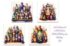 Halloween Backgrounds, 15x15 Victorian Potion Bottles, Witch Product Image 2