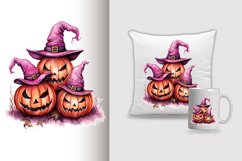 Watercolor pumpkin carving Sublimation PNG Clipart