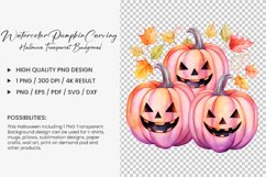 Watercolor pumpkin carving Sublimation PNG Clipart