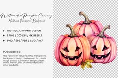 Watercolor pumpkin carving Sublimation PNG Clipart