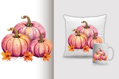 Watercolor pumpkin carving Sublimation PNG Clipart